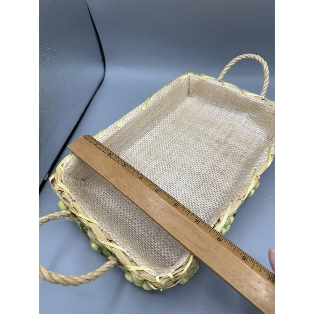 Set of 2 Vintage Wicker Casserole Carrier Trays Hot Dish Holders